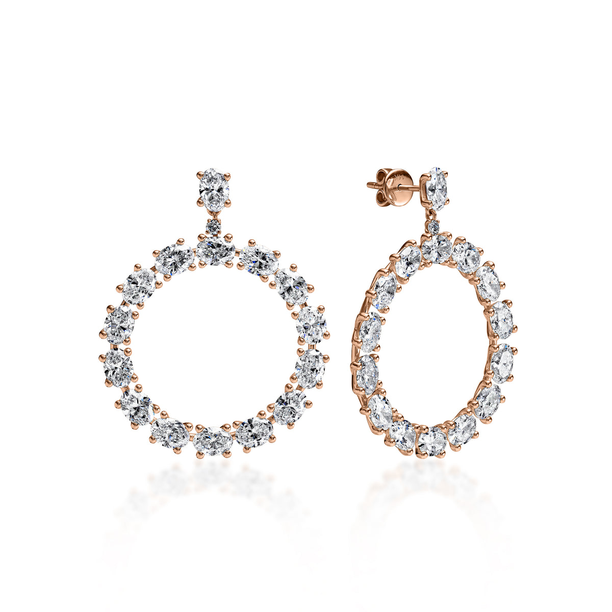 11ct Oval Diamond Hoop Earring