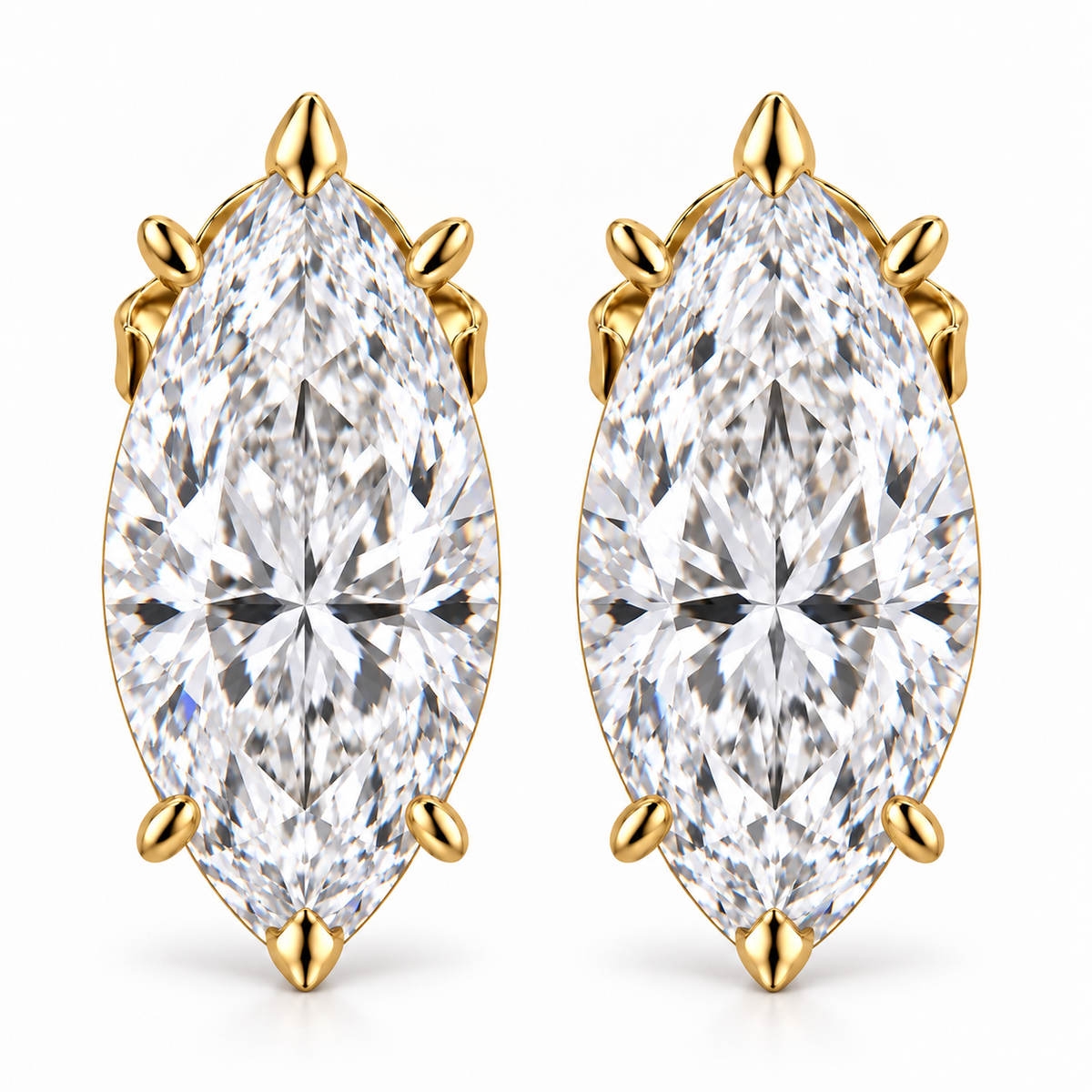 3ct Marquise Diamond Earring Jumbo Brackets