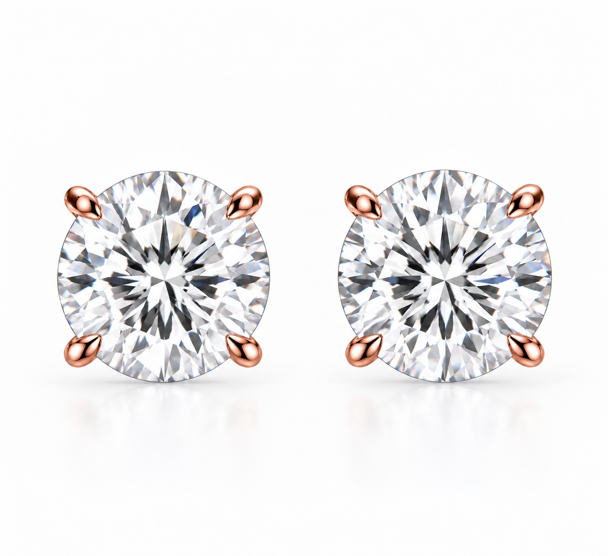 4ct Round Diamond Earring Jumbo Brackets