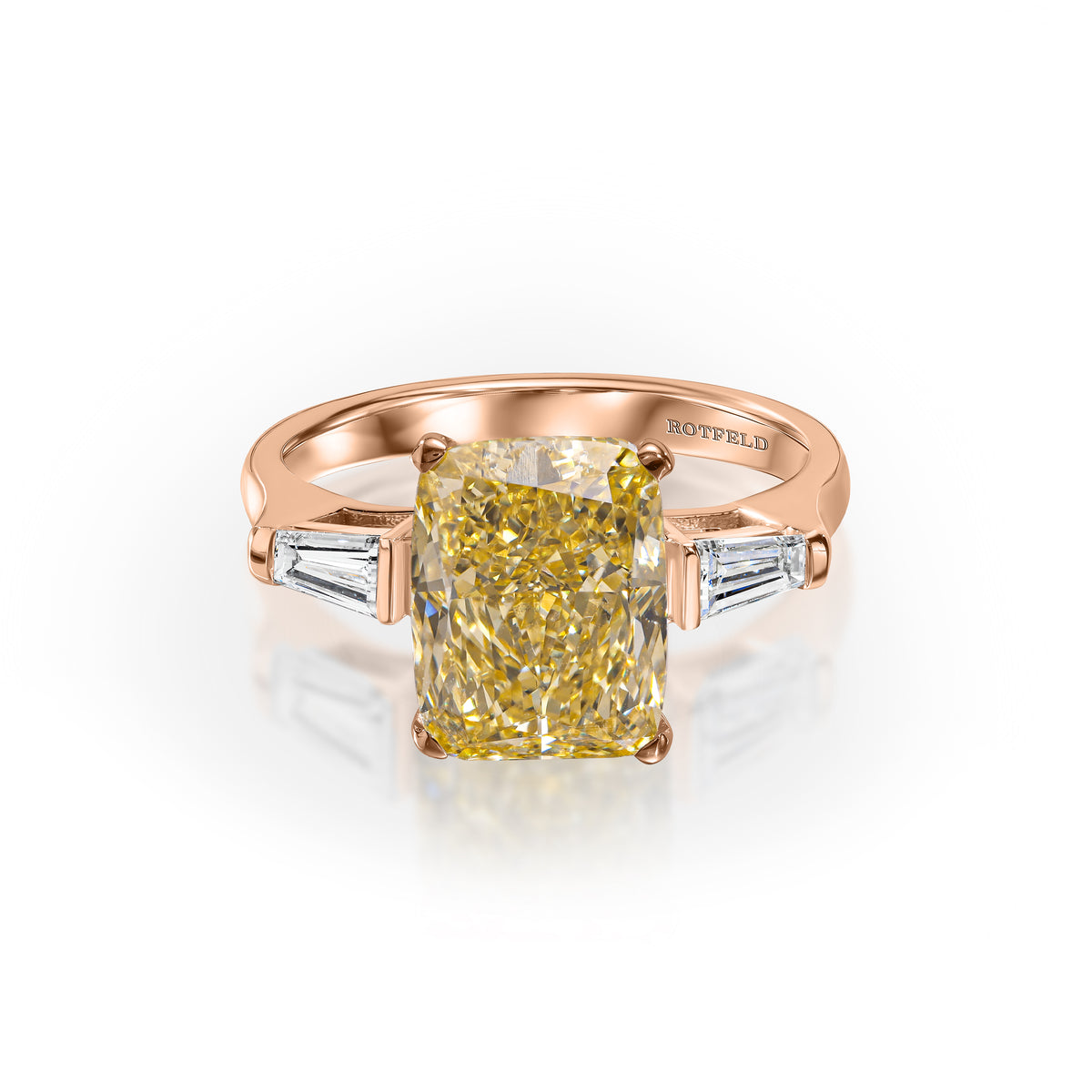 4ct Cushion & Taper Baguette Diamond Ring