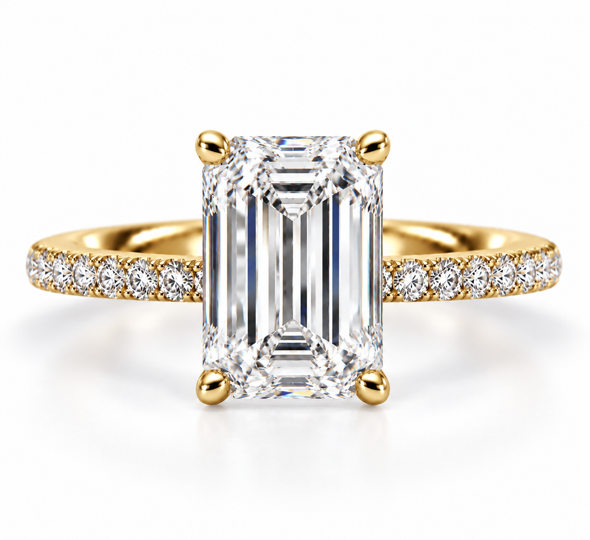 3ct Emerald Diamond Classic Ring | IGI Certificate