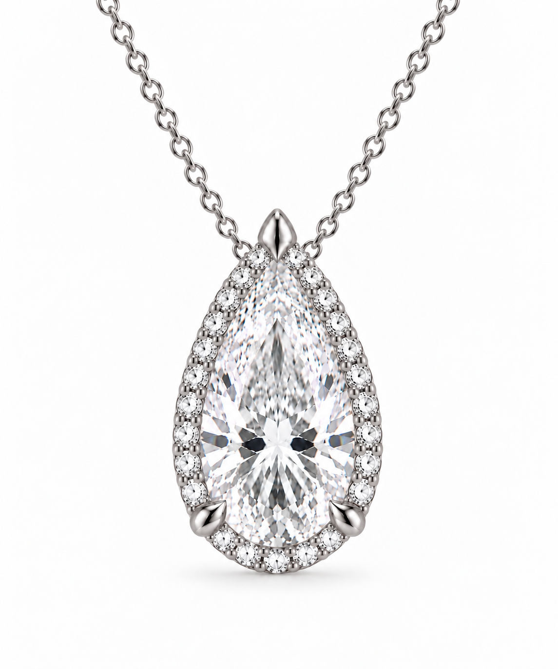 2.50ct Pear Diamond Floating Crown Chain