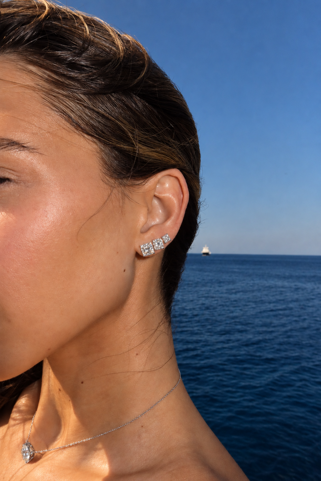 1ct Cushion Diamond Earring