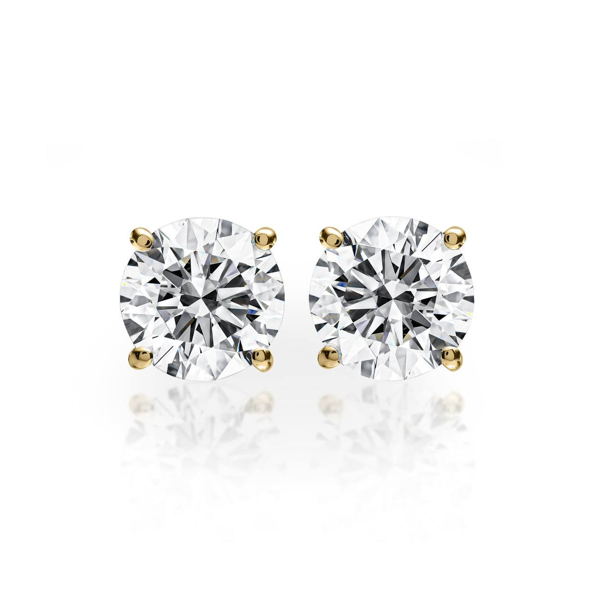 3ct Round Diamond Earring Jumbo Brackets