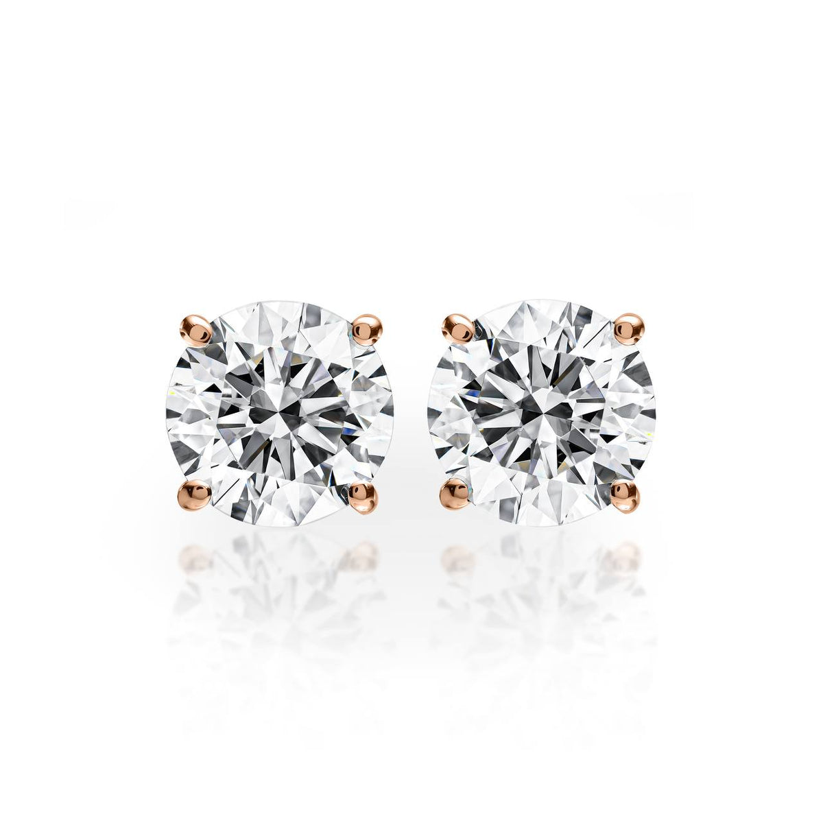 3ct Round Diamond Earring Jumbo Brackets