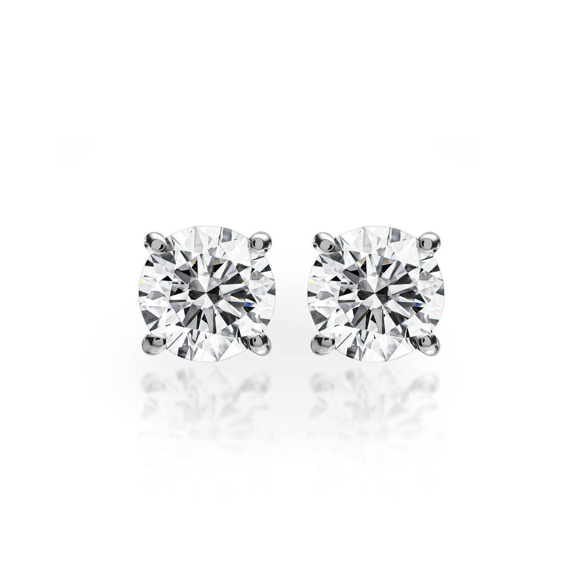 2ct Round Diamond Earring Jumbo Brackets