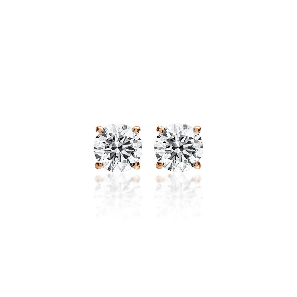 1ct Round Diamond Earring Medium Brackets