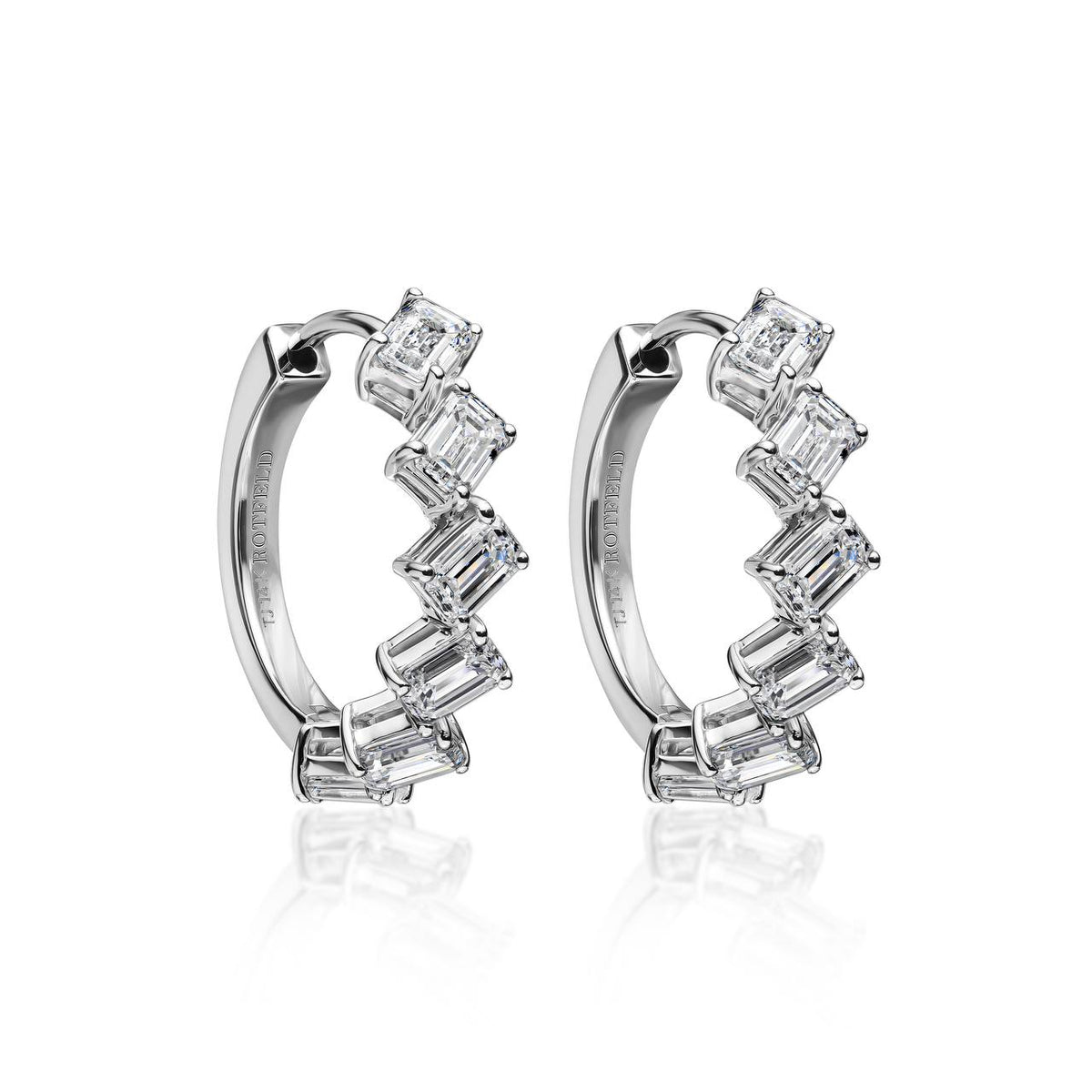 0.20ct Emerald Diamond Hoop Earring
