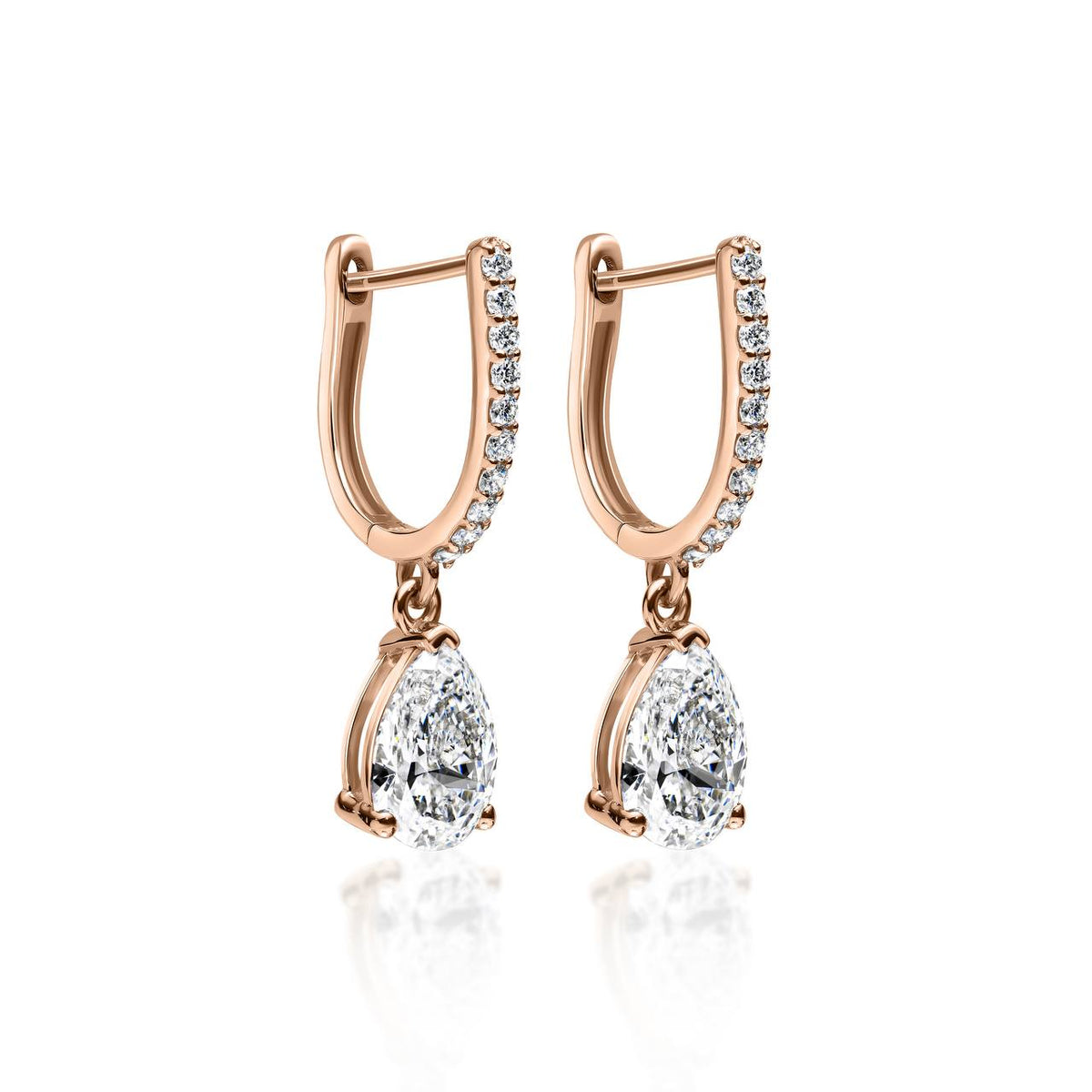 2.23ct Pear Diamond Hoop Earring