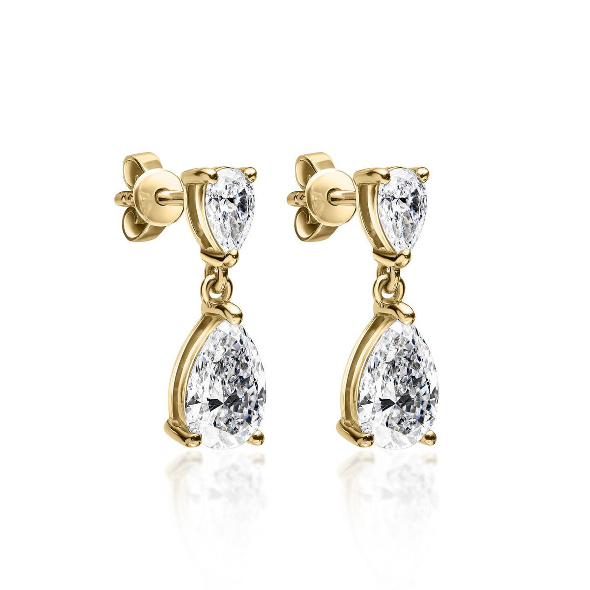 2.65ct Pear Diamond Hoop Earring